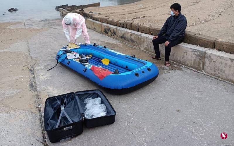 即时 中国一名男子周二(4日)从中国大陆偷渡到台湾金门,这是台湾不到