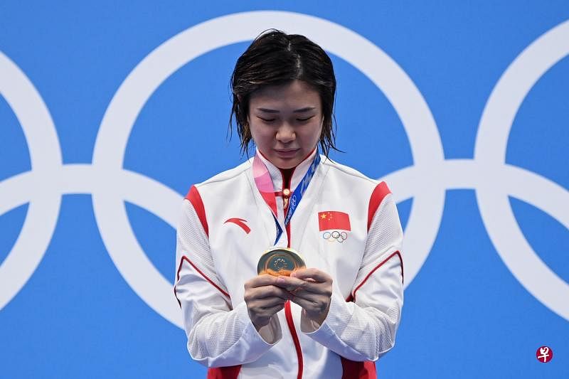 施廷懋赢得了她个人的第四面奥运金牌.(路透社)