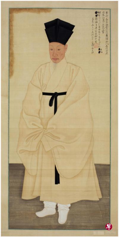 这是首尔国立中央博物馆所珍藏的士大夫肖像,绘于1796年的朝鲜王朝